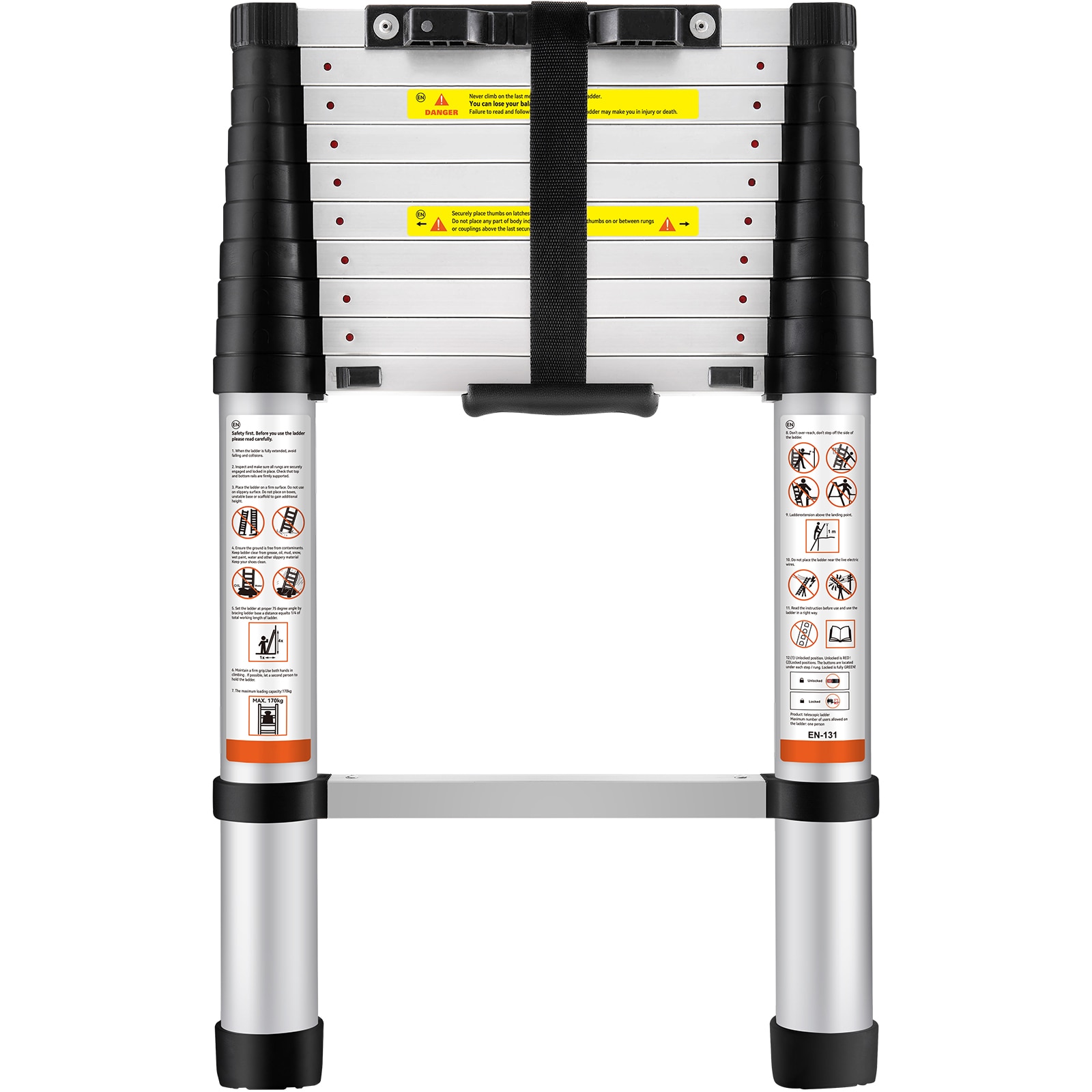 Telescopic Ladder Aluminium Extension Multi-purpose Portable_voghion.com